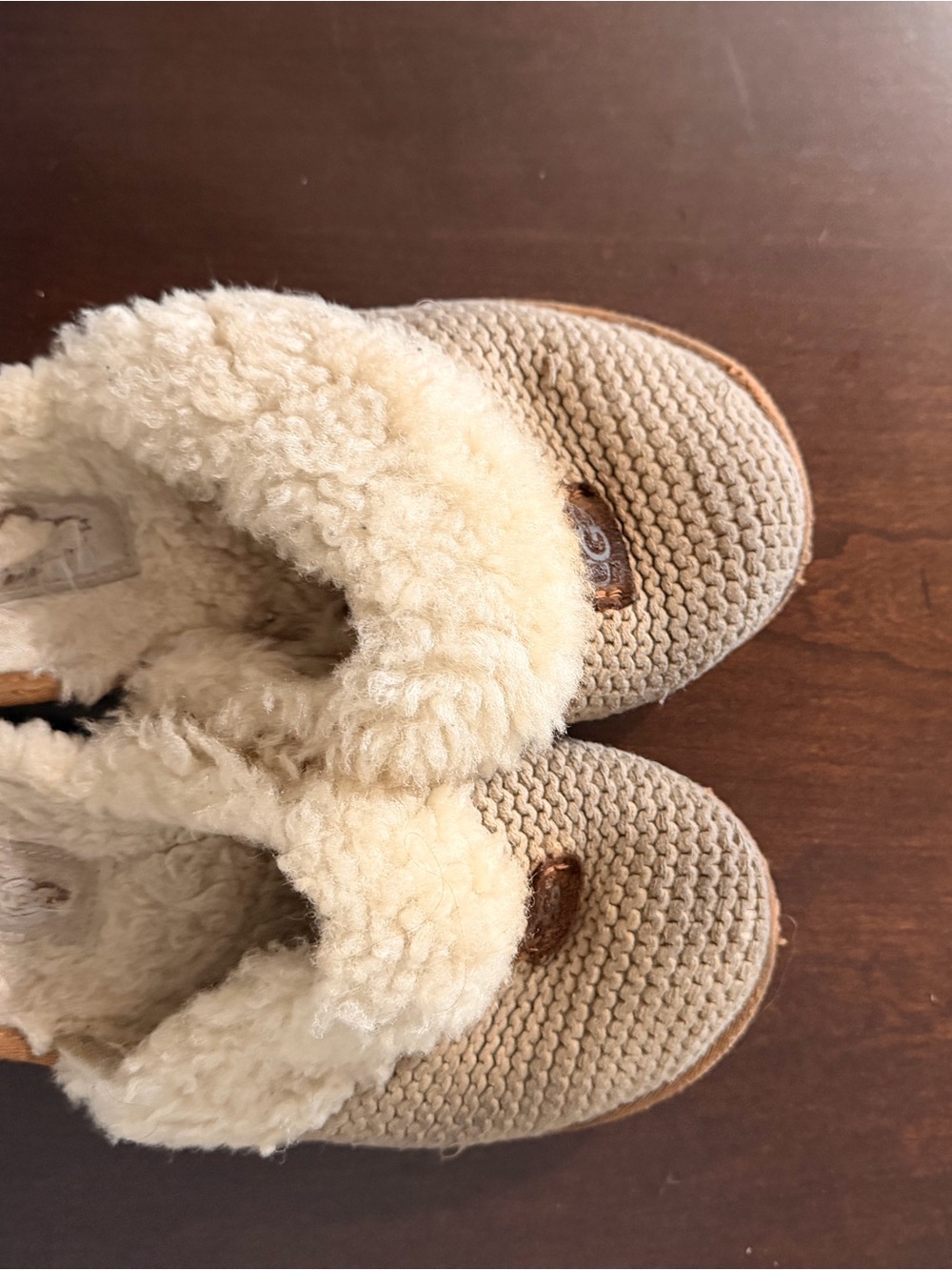 UGGs Cream Fleece-Lined Slip-On Slippers